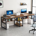78.7" Two Person Desk, Computer Desk Double Workstation with Shelves