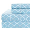 Meridian Quatrefoil Split King Sheet Set - 340 Thread Count - Blue