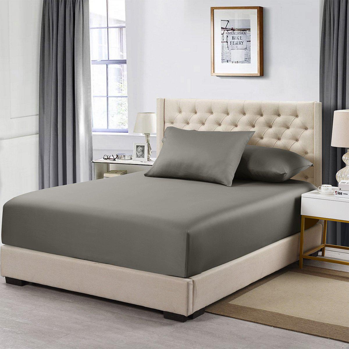 Luxury & Heavyweight Bamboo 600 - Split Top King Fitted Sheet - Gray