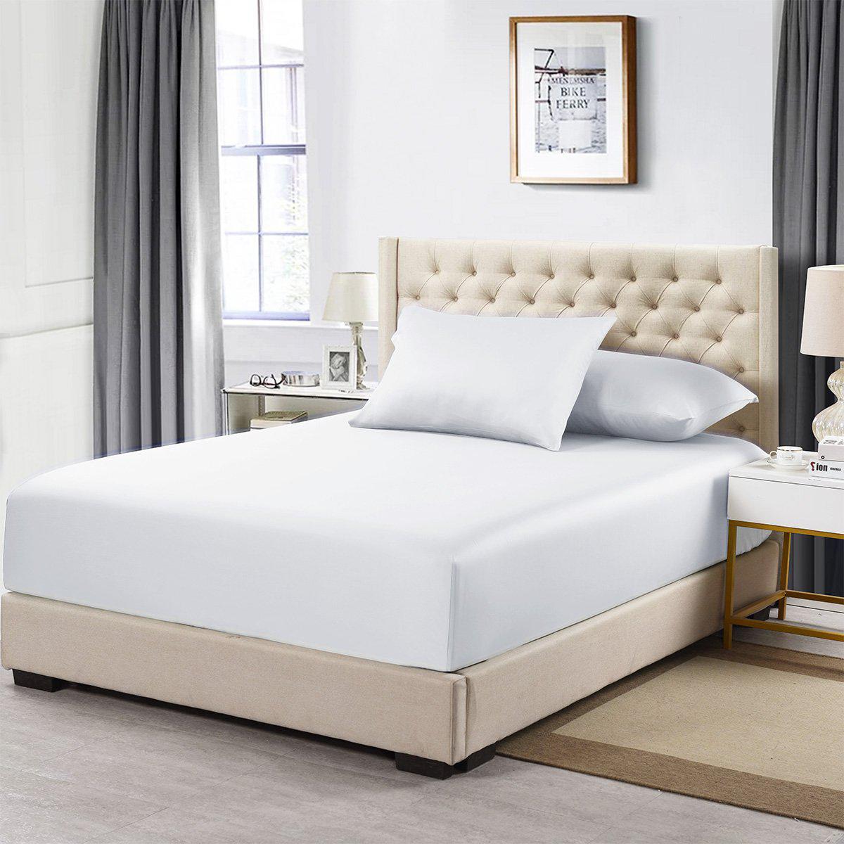 Luxury & Heavyweight Bamboo 600 - Split Top King Fitted Sheet - White