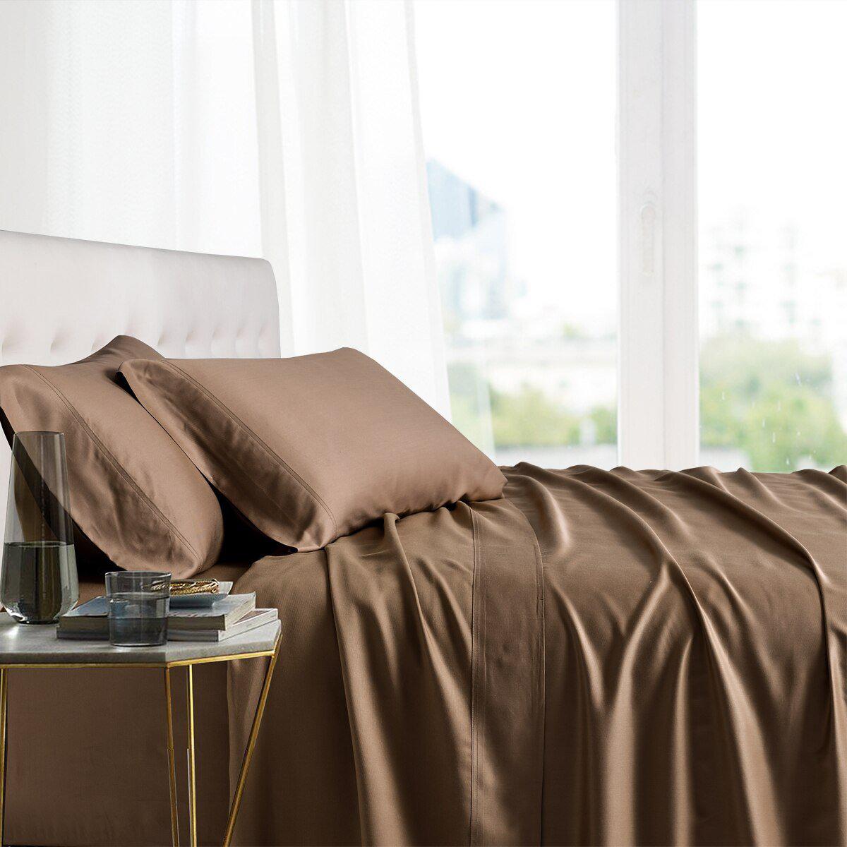 Flex Top King 100% Bamboo Viscose Sheet Set - Taupe