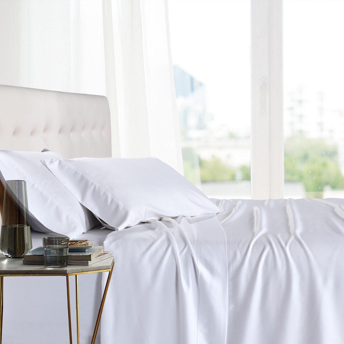 Flex Top King 100% Bamboo Viscose Sheet Set - White