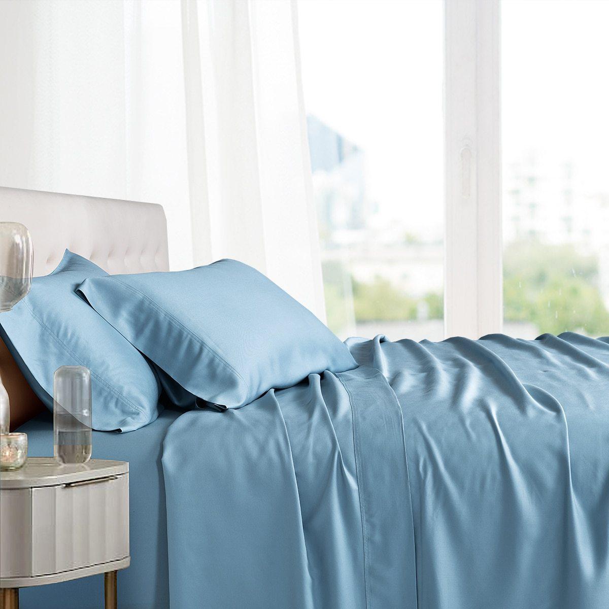 Flex Top King 100% Bamboo Viscose Sheet Set - Blue
