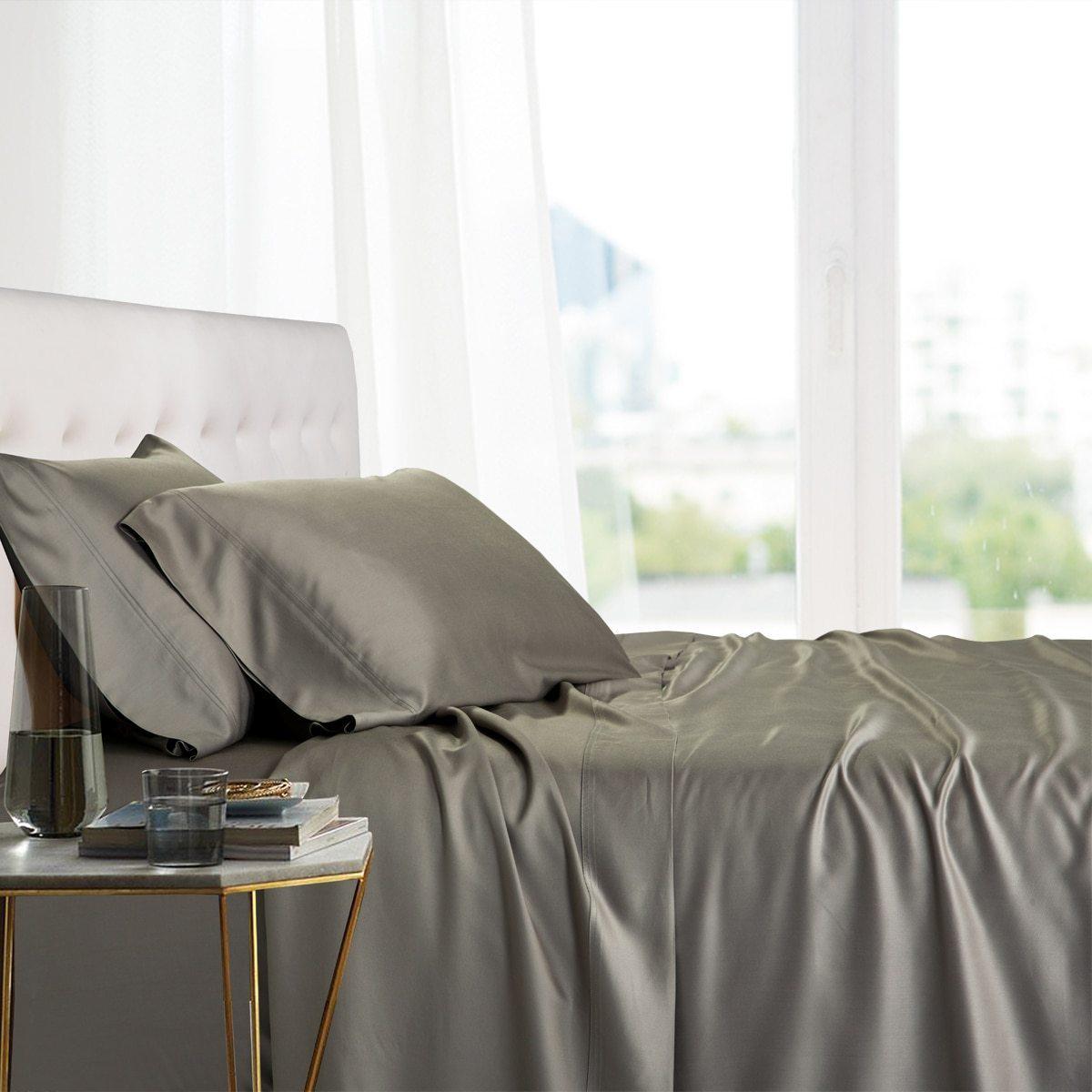 Flex Top King 100% Bamboo Viscose Sheet Set - Gray