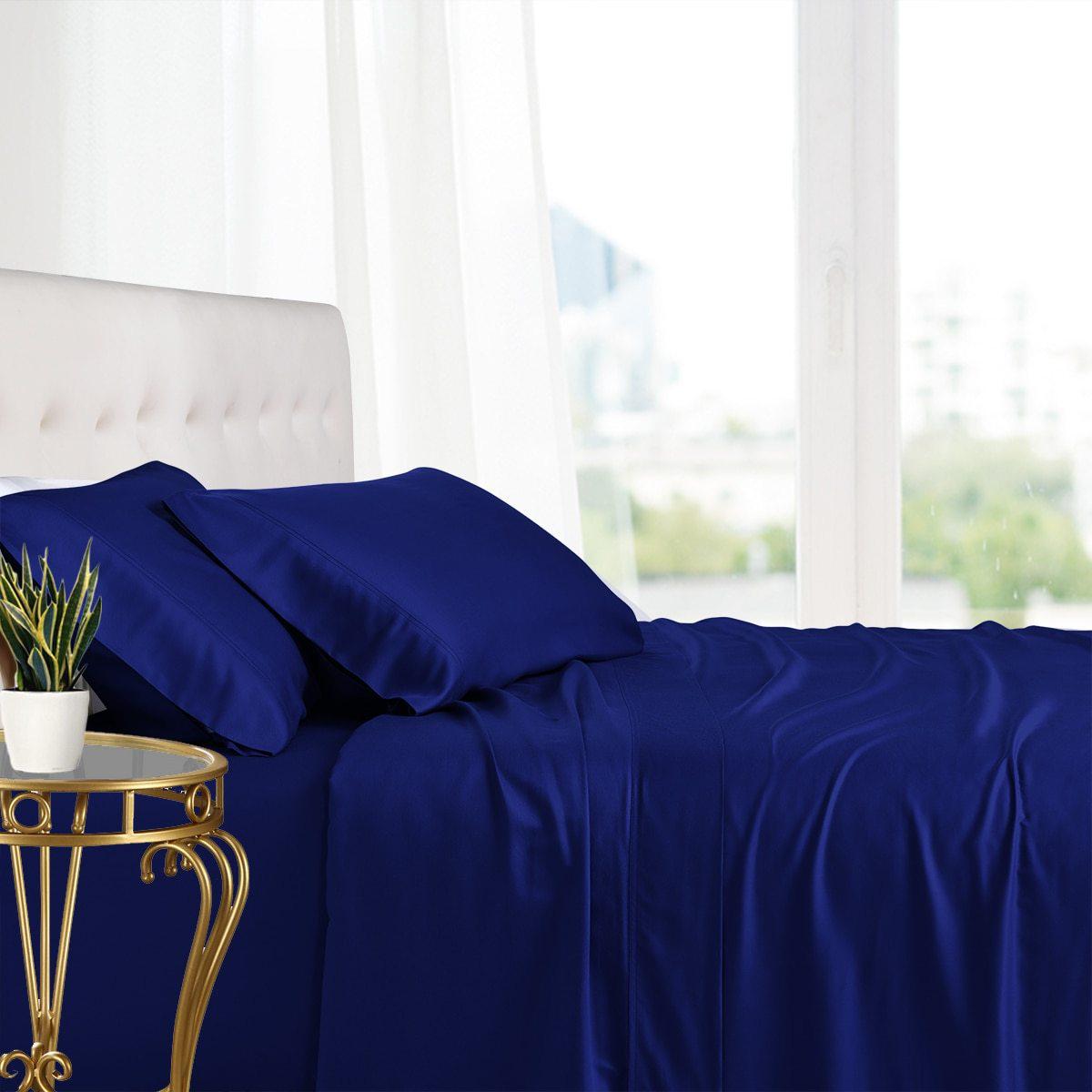 Flex Top King 100% Bamboo Viscose Sheet Set - Royal Blue
