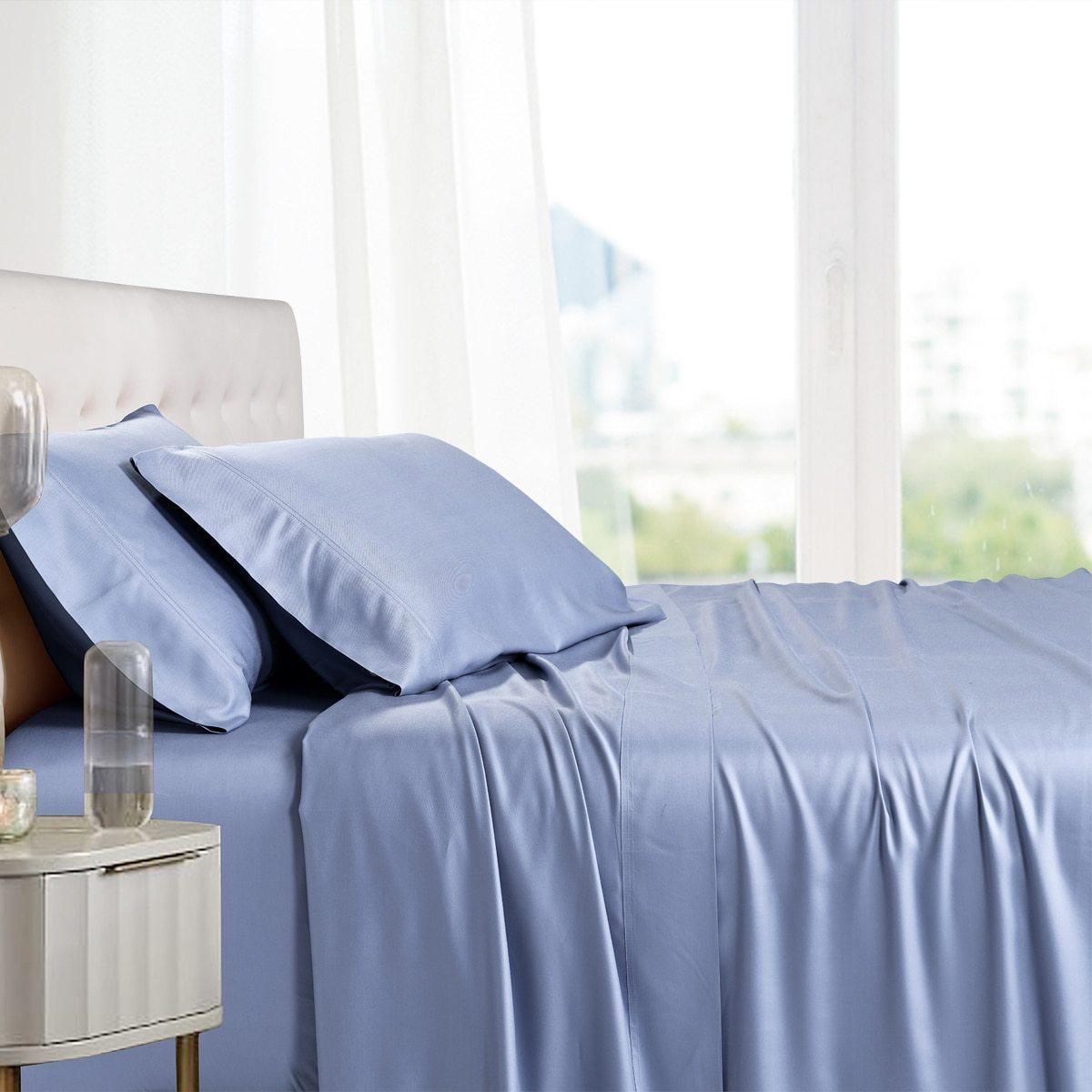 Flex Top King 100% Bamboo Viscose Sheet Set - Periwinkle