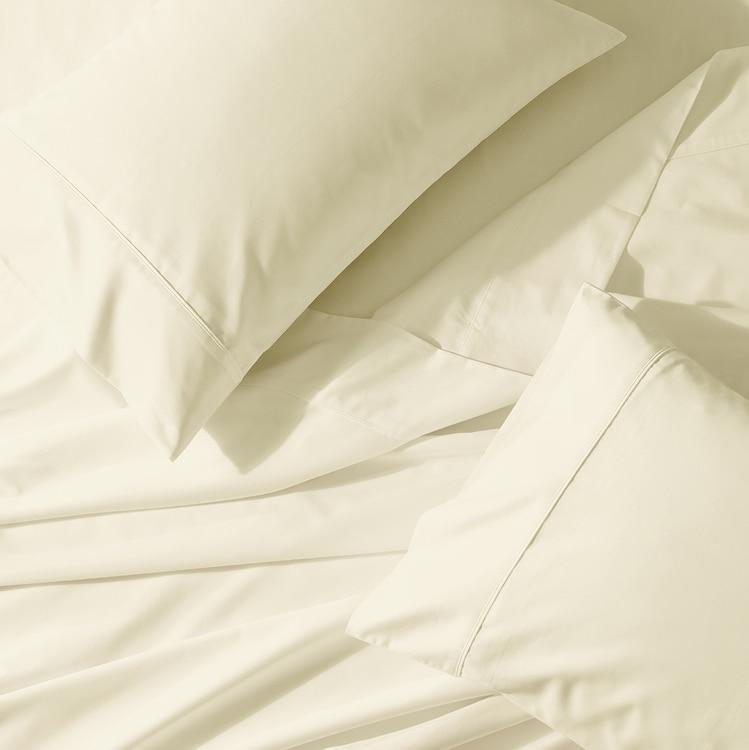 Crisp & Cool Percale Sheet Set - Extra Deep Fitted (22-Inches) - California King / Ivory