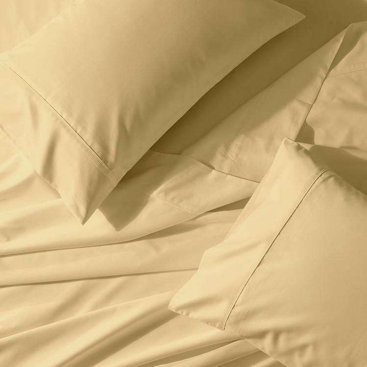 Crisp & Cool Percale Sheet Set - Extra Deep Fitted (22-Inches) - California King / Gold