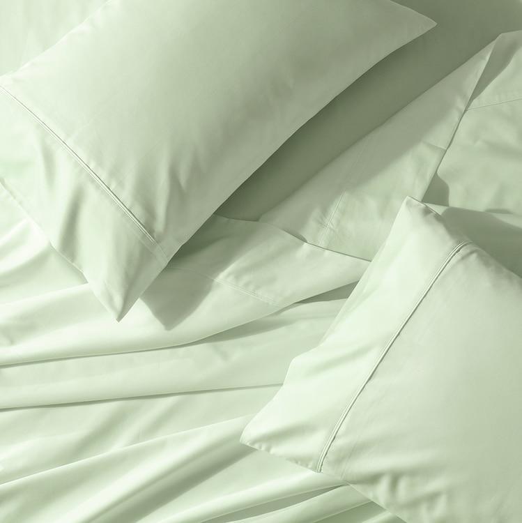 Crisp & Cool Percale Sheet Set - Extra Deep Fitted (22-Inches) - California King / Celery