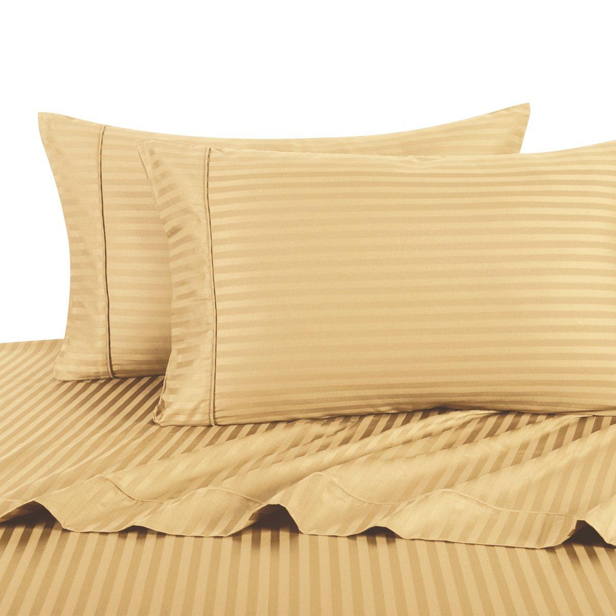 Damask Striped 600 Thread Count Sheet Set - California King / Gold