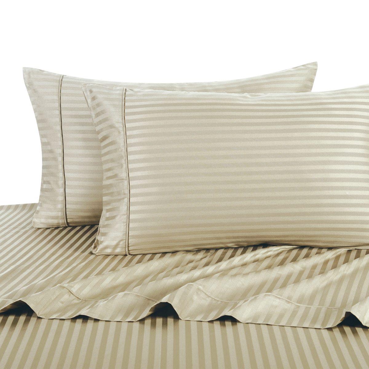 Damask Striped 600 Thread Count Sheet Set - California King / Linen