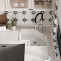 Drop In Corner Irregular Kitchen Sink White 25" Quartz