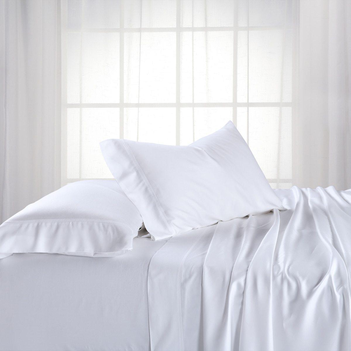 Top Split Flex King Sheet Set - Bamboo Cotton (Hybrid) - White
