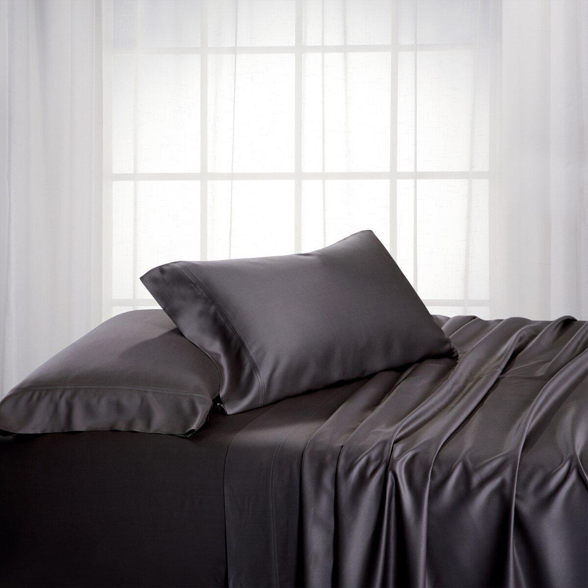 Top Split Flex King Sheet Set - Bamboo Cotton (Hybrid) - Charcoal