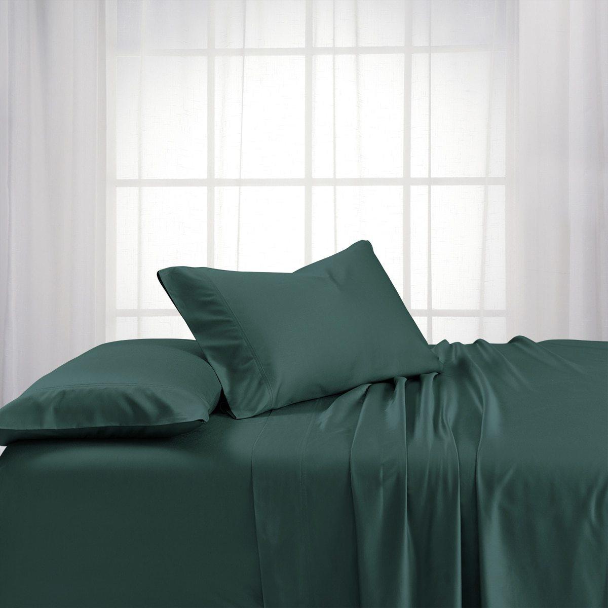 Top Split Flex King Sheet Set - Bamboo Cotton (Hybrid) - Teal
