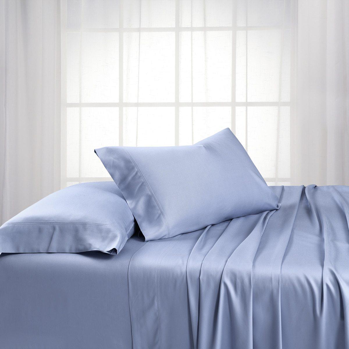 Top Split Flex King Sheet Set - Bamboo Cotton (Hybrid) - Periwinkle