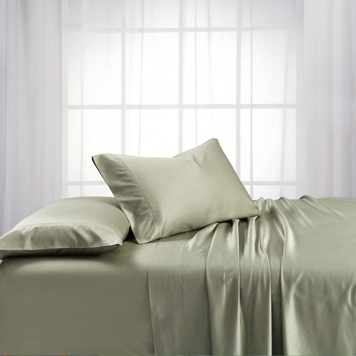 Top Split Flex King Sheet Set - Bamboo Cotton (Hybrid) - Sage