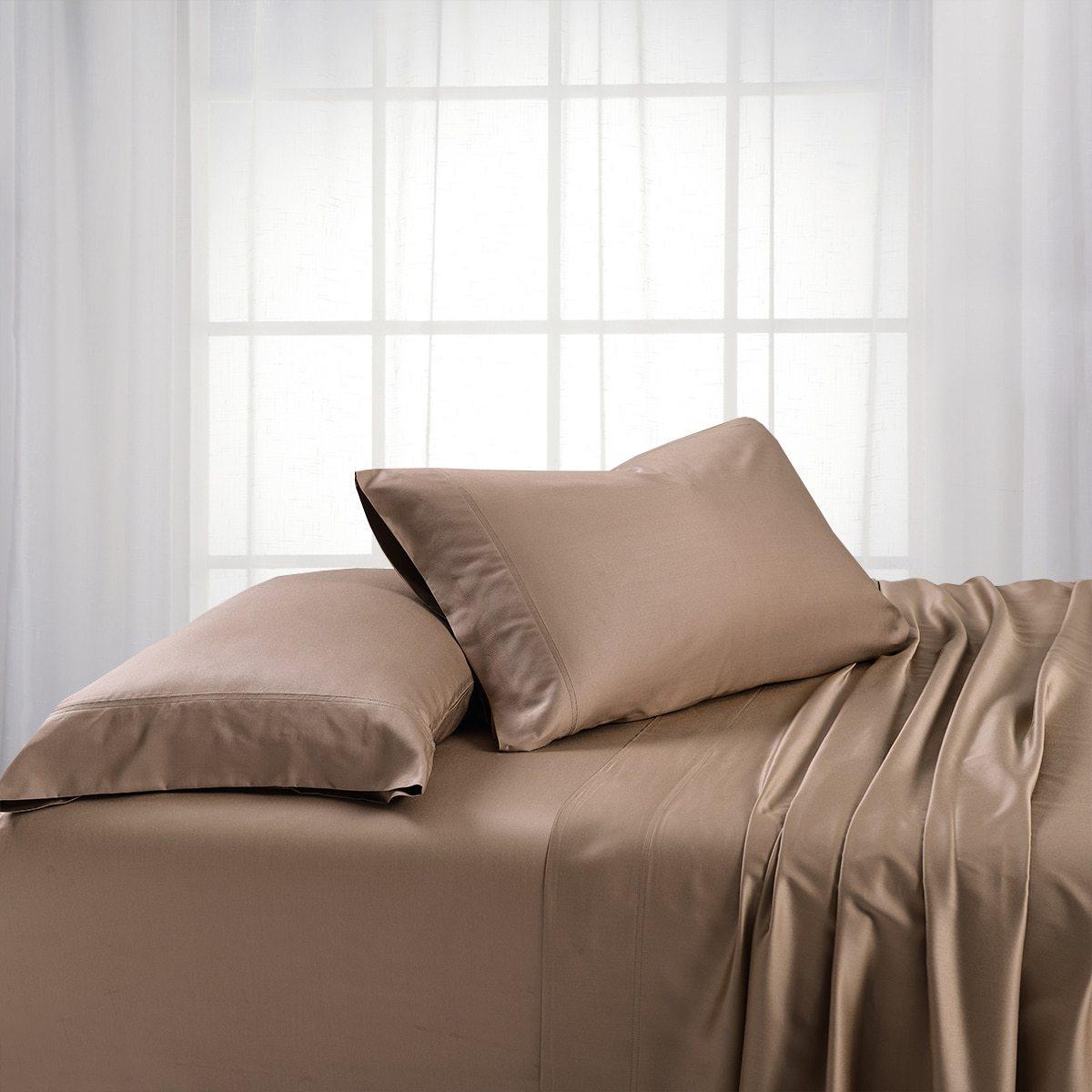 Top Split Flex King Sheet Set - Bamboo Cotton (Hybrid) - Taupe