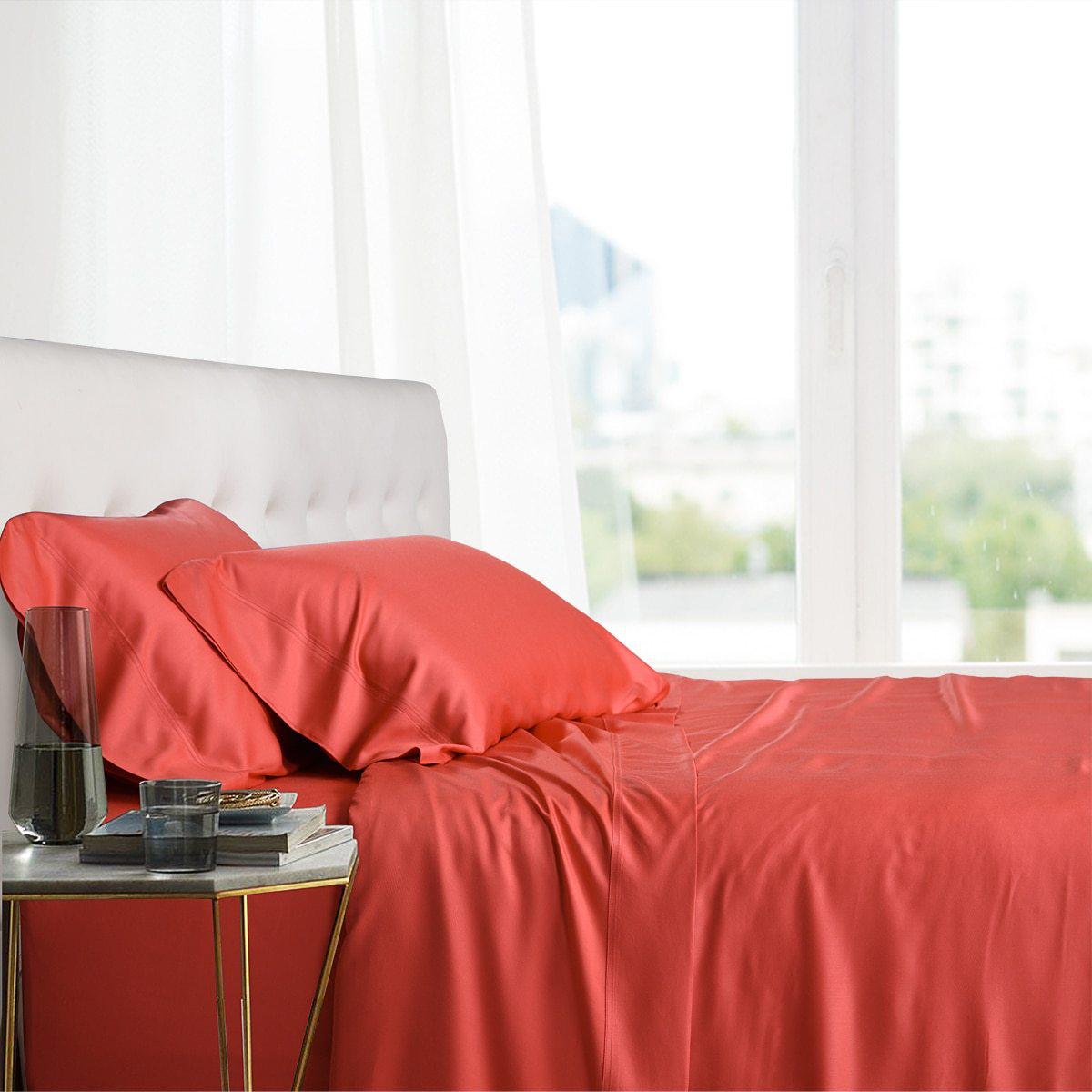 100% Bamboo Viscose Sheet Set - California King / Coral