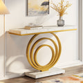 Narrow Console Table, 41" Entryway Sofa Table with Ring Base