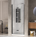 CALYZ 35-36" W × 72" H Frameless Bathroom Glass Bifold Shower Door - Matte Black