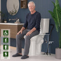 ELEMAZ 21" Extra Tall Toilet for Seniors & Tall Adults | Elongated Bowl