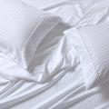 Split California King Sheet Set - Striped 650 Thread Count - White