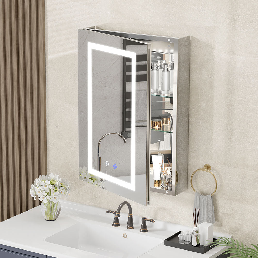 VEWRA 24 x 30" Lighted Medicine Cabinet | Left-Hinged