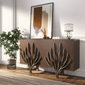 63" Sideboard Branch Design Mid Century Modern Buffet with 2 Doors 2 Shelves