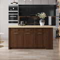 70.9" Kitchen Islands with Multi-Storage Walnut Modern Kitchen Cabinet