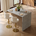 Modern 50" Wood Kitchen Island with Storage, Natural & Gray