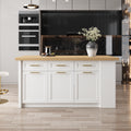 70.9" Kitchen Islands with Multi-Storage Natural & White Modern Kitchen Cabinet