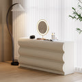 Humply Modern White Leather 9 Drawer Dresser Chest with Storage Cabinet