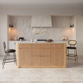 72" Kitchen Island Sintered Stone Top with Storage NaturalModern