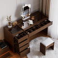 Modern Makeup Vanity Set with Lighted Vanity Mirror & Charging Station & Jewelry Storage Dressing Table
