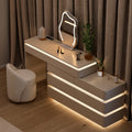 Lumio White Rotating Lighted Makeup Vanity Set with Charging Station & Mirror