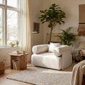 Serene Modern White Velvet Lounge Accent Chair