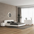 Queen Bedroom Set Boucle King Size Platform Bed Frame & 2 2-Drawer Nightstand & 6 Drawer Dresser