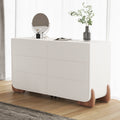 Curva 63" Boucle White 6 Drawer Smart Dresser Chest