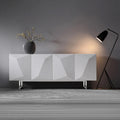 71" Sideboard with 4 Doors Adjustable Shelves Modern White Buffet Kitchen Cabinet