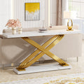 55" Console Table Modern Faux Marble Sofa Entryway Table