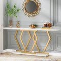 70.9" Console Table, Modern Sofa Table with Faux Marble Tabletop