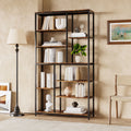 79" Tall Etagere Bookcase, 8-Tier Staggered Bookcase