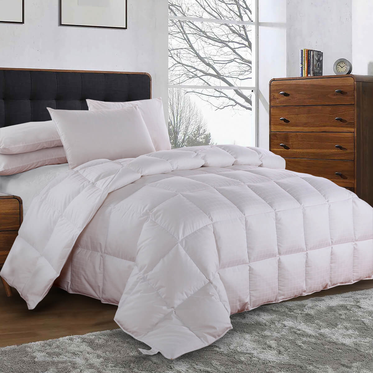 Goose Down Comforter Light-Medium Fill Weight - Dobby / Oversize King