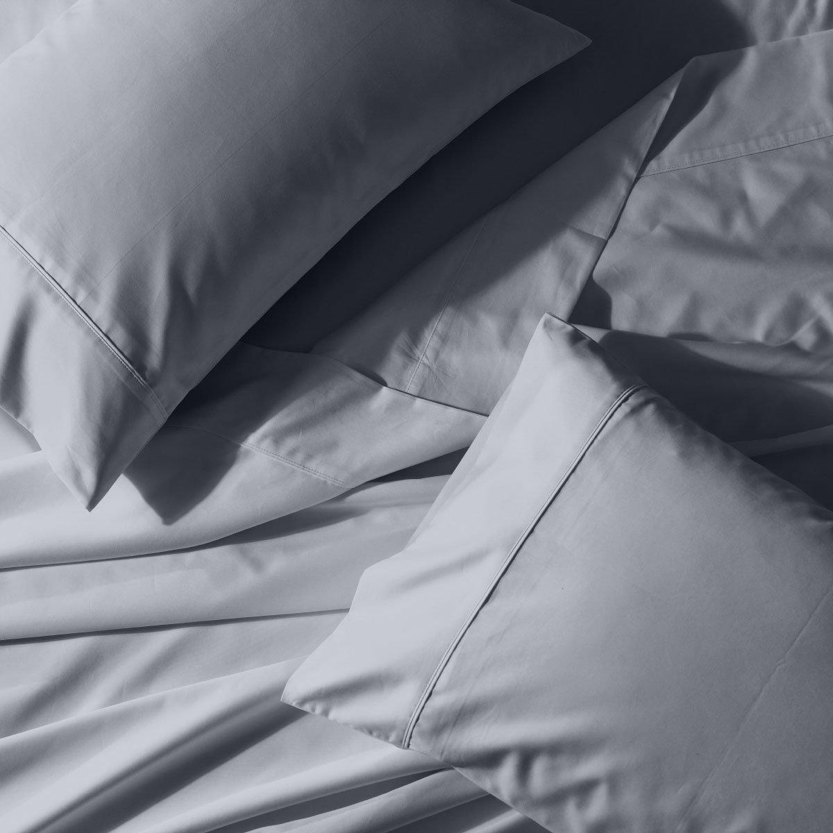 Attached Waterbed Sheet Set 650 Thread Count Solid Sateen - King/Calking Waterbed / Gray