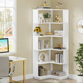 6-Tier Corner Bookshelf, 64.96" Corner Bookcase with Anti-Drop Panel