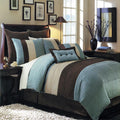 Hudson 6-8 Piece Blue Complete Comforter Set - California King