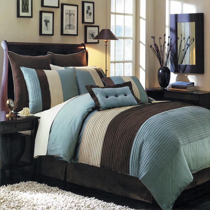 Hudson 6-8 Piece Blue Complete Comforter Set - California King