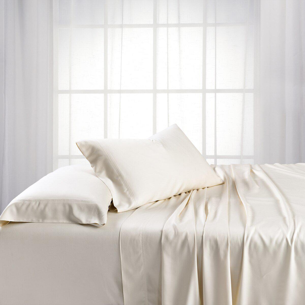 Luxury Heavyweight Bamboo 600 - Top Split Flex King Sheet Set - Ivory