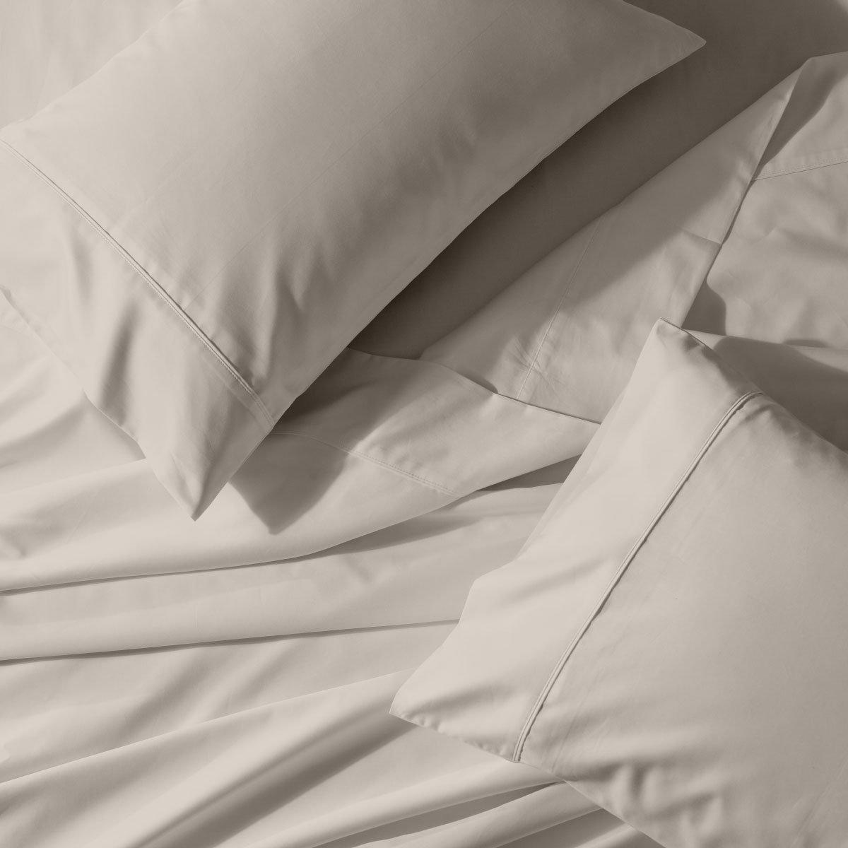 Attached Waterbed Sheet Set 650 Thread Count Solid Sateen - King/Calking Waterbed / Linen
